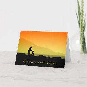 Dog Sunset Sympathy Card Kaart