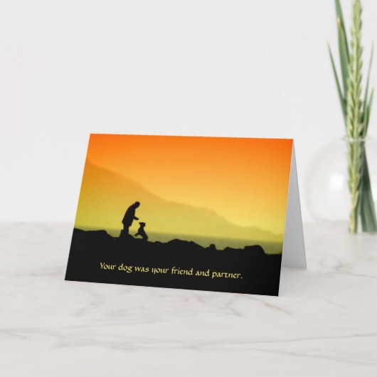 Dog Sunset Sympathy Card Kaart (Voorkant)