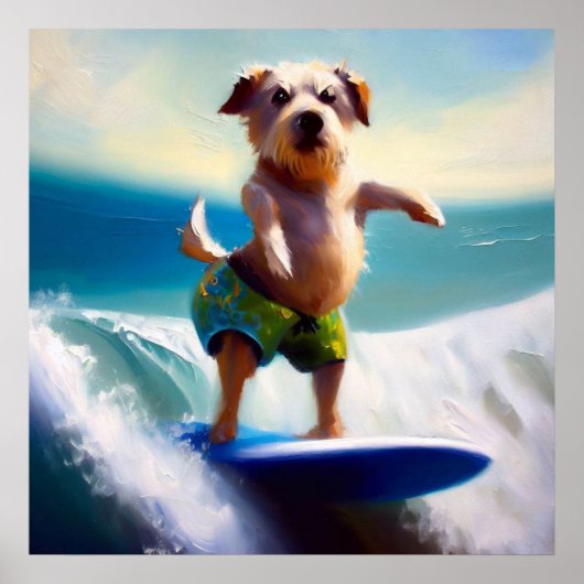 Dog Surfing Poster (Voorkant)
