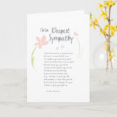 Dog Sympathiakaart - Bloemen met diepste sympathie Kaart (Gele Bloem)