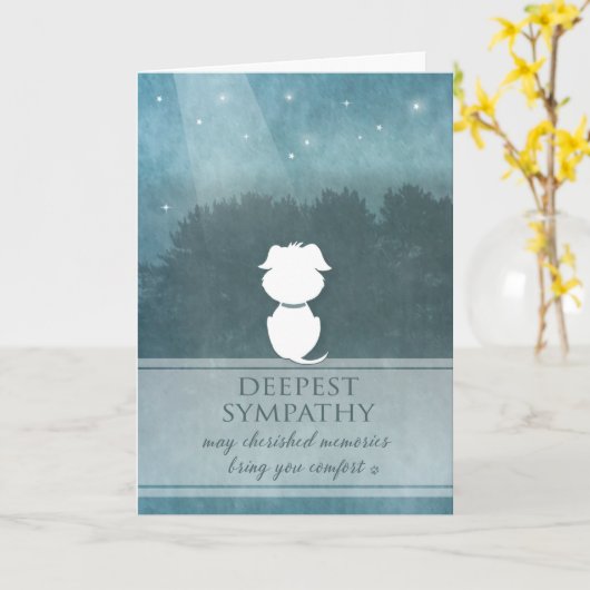 Dog Sympathie Blauwgroen Getuige herinneringen bre Kaart (Gele Bloem)