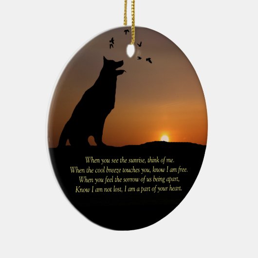 Dog Sympathie Memorial Tribut met naam Keramisch Ornament (Rechts)