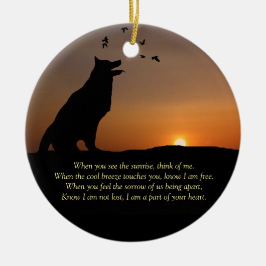 Dog Sympathie Memorial Tribut met naam Keramisch Ornament (Voorkant)
