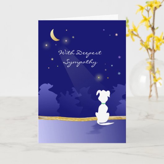 Dog Sympathiekaart - Moon and Stars Kaart (Gele Bloem)