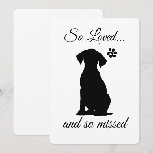 Dog Sympathy Card Printable - Instant Download Kaart (Voorkant / Achterkant)