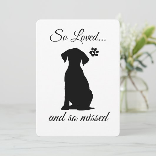 Dog Sympathy Card Printable - Instant Download Kaart (Staand voorkant)