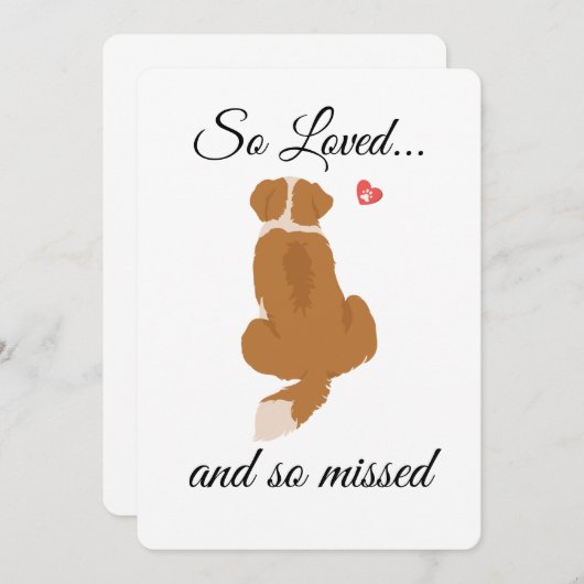 Dog Sympathy Card Printable - Instant Download Kaart (Voorkant / Achterkant)