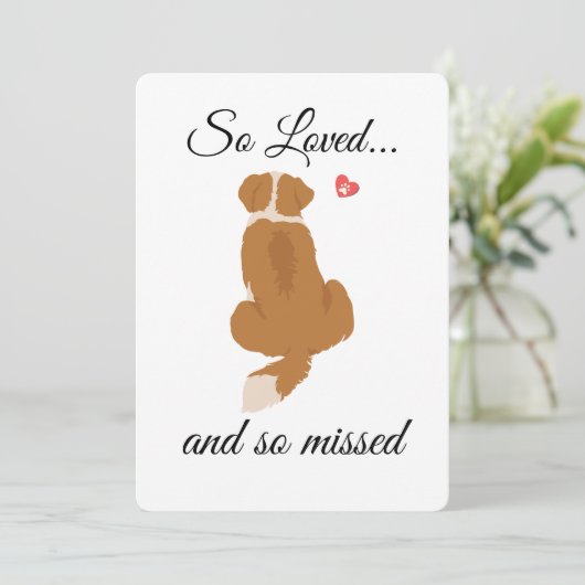 Dog Sympathy Card Printable - Instant Download Kaart (Staand voorkant)