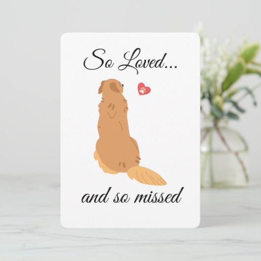Dog Sympathy Card Printable - Instant Download Kaart (Staand voorkant)