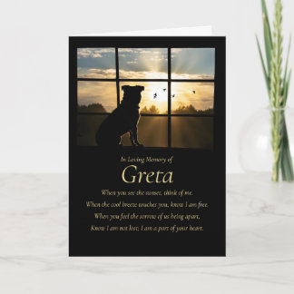 Dog Sympathy Loss of Dog with Pug Type Silhouetted Kaart