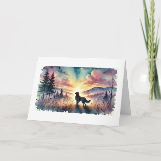 Dog Sympathy Watercolor Sunrise Card Kaart (Voorkant)