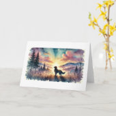 Dog Sympathy Watercolor Sunrise Card Kaart (Gele Bloem)