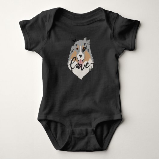 Dog T-Shirt Baby Bodysuit (Voorkant)