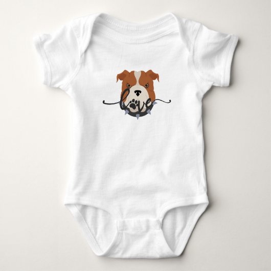 Dog T-Shirt Baby Bodysuit (Voorkant)