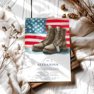 Dog Tags en Combat Boots Militair Afstuderen Kaart