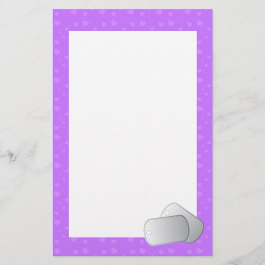 Dog Tags en hart Briefpapier (Voorkant)