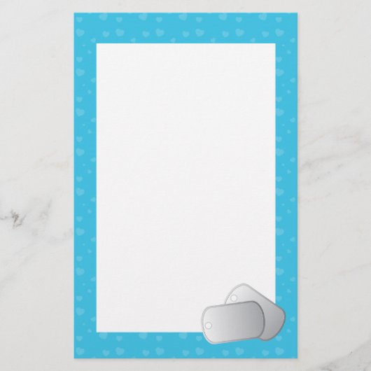 Dog Tags Love (blue) Briefpapier (Voorkant)