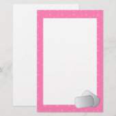 Dog Tags Love (roze) Briefpapier (Voorkant / Achterkant)