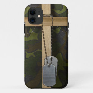 Dog-tags met Cross iPhone 11 Hoesje