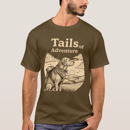 Dog Tails of Adventure Funny Dog Lover Hiking  T-shirt (Voorkant)