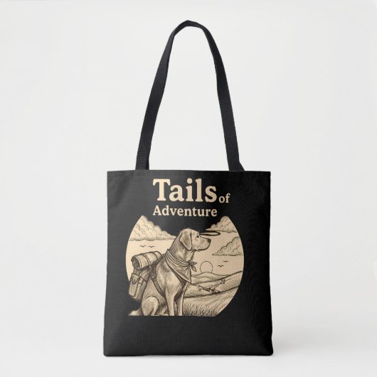 Dog Tails of Adventure Funny Dog Lover Hiking  Tote Bag (Voorkant)