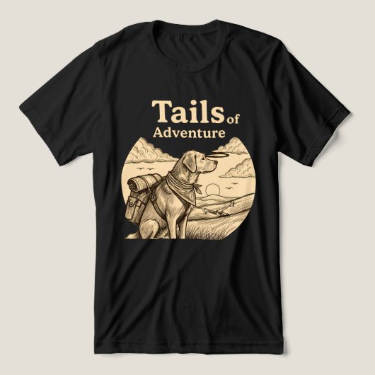 Dog Tails of Adventure Funny Dog Lover Hiking  Tri-Blend Shirt (Design voorkant)