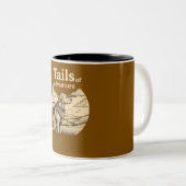 Dog Tails of Adventure Funny Dog Lover Hiking  Tweekleurige Koffiemok (Voorkant rechts)