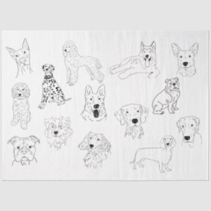 Dog Tekening Tissuepapier