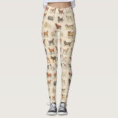  Dog Tekeningen gepatterd Leggings (Voorkant)