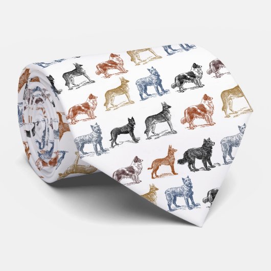  Dog Tekeningen Necktie Stropdas (Opgerold)