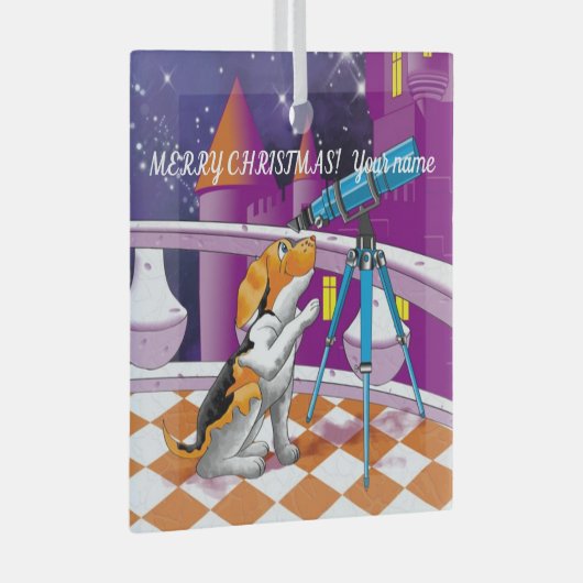 Dog telescoop glas ornament (Voorkant Rechts)