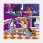 Dog telescoop glas ornament (Achterkant)