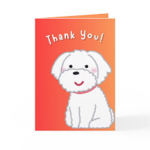 Dog Thank You Card, Schattigee waardering Kaart