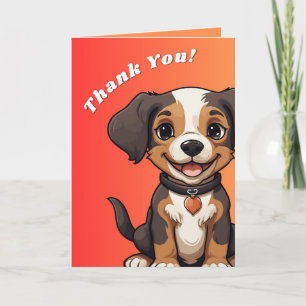 Dog Thank You Card, Schattigee waardering Kaart