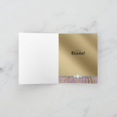 Dog Thank You Card Zwart Roze Goud Zebra Bedankkaart (Binnen)