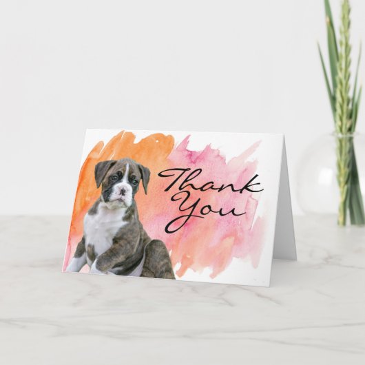 Dog Thank You Cards - Brindle Boxer Dog Bedankkaart (Voorkant)