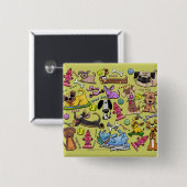 Dog Thed Collage Vierkante Button 5,1 Cm (Voorkant /achterkant)