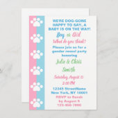 Dog Thema Gender Reveal Party Kaart (Voorkant / Achterkant)