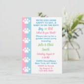 Dog Thema Gender Reveal Party Kaart (Staand voorkant)