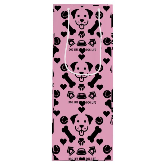 Dog Thema Gift Wijn Cadeautas (Voorkant)