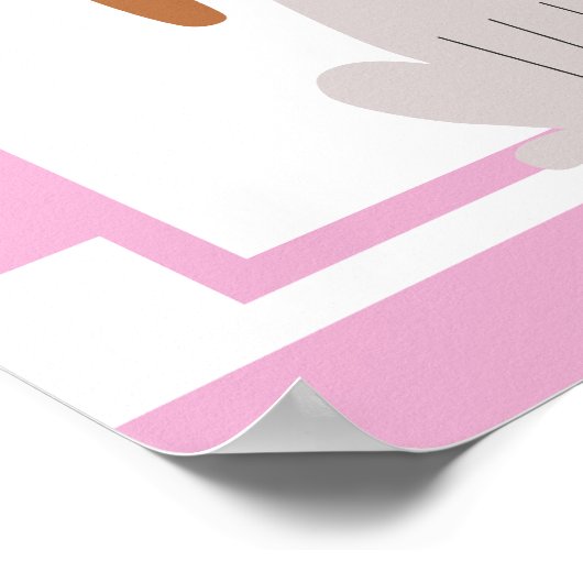 Dog Theme Birthday Party | Een puppyleenroze aanne Poster (Hoek)