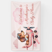 Dog Theme Dachshund Pilot Baby shower Welkom Spandoek (Verticaal)