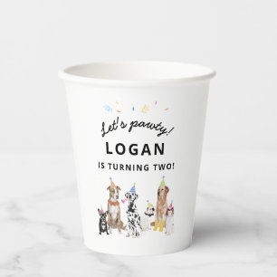Dog Theme Laten we Pawty Dog Birthday Party Papieren Bekers