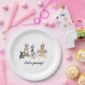 Dog Theme Laten we Pawty Dog Birthday Party Papieren Bordje (Feest)