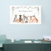 Dog Theme Party Banner, Birthday Backdrop Spandoek (Beurs)