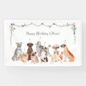 Dog Theme Party Banner, Birthday Backdrop Spandoek (Horizontaal)