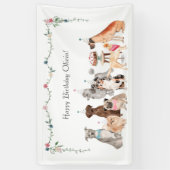 Dog Theme Party Banner, Birthday Backdrop Spandoek (Verticaal)