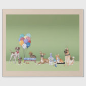 Dog Theme Party Happy Birthday Cadeaupapier (Vlak)