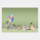 Dog Theme Party Happy Birthday Inpakpapier Vel (Voorkant 3)