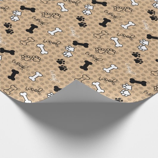 Dog Theme Paw Print Cadeaupapier (Hoek)